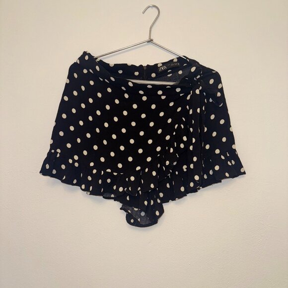 Zara Black and White Poke-A-Dot Skirt - Picture 1 of 3